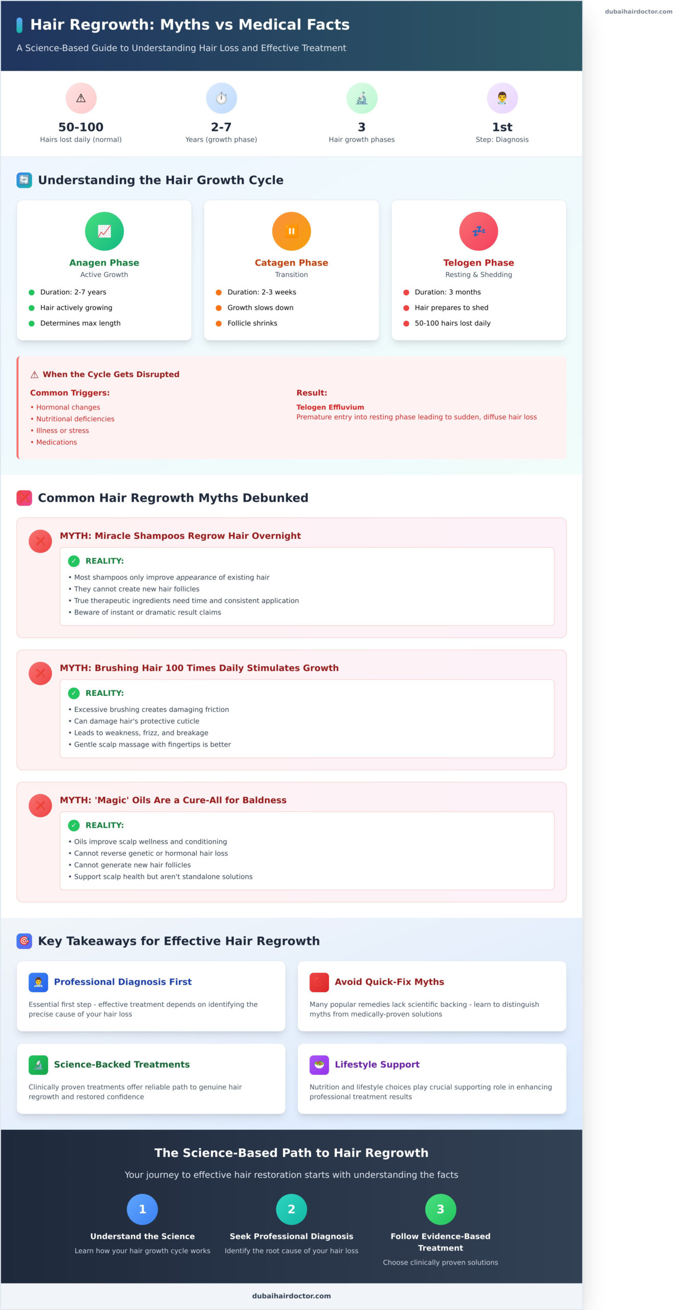 Effective Hair Regrowth: Separating Medical Facts from Common Myths - Infographic
